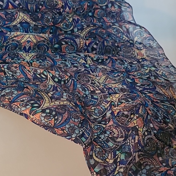 Lara Guidotti Silk Blend Floral Paisley Sleeveless Maxi Dress Sz L Boho Flowy - Picture 6 of 13